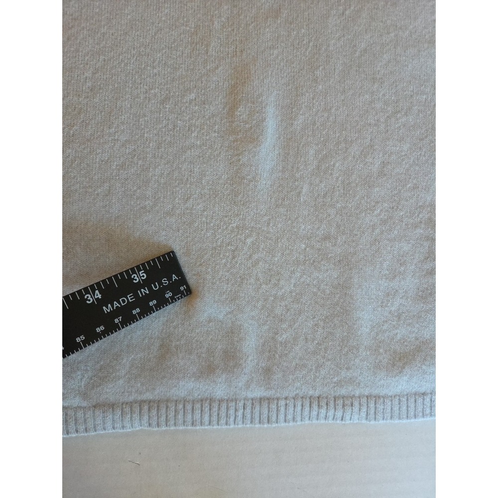 Valerie Stevens Cashmere Sweater Tee Sz PL Pastel Blue Short Sleeve Quiet Luxury - Picture 9 of 9